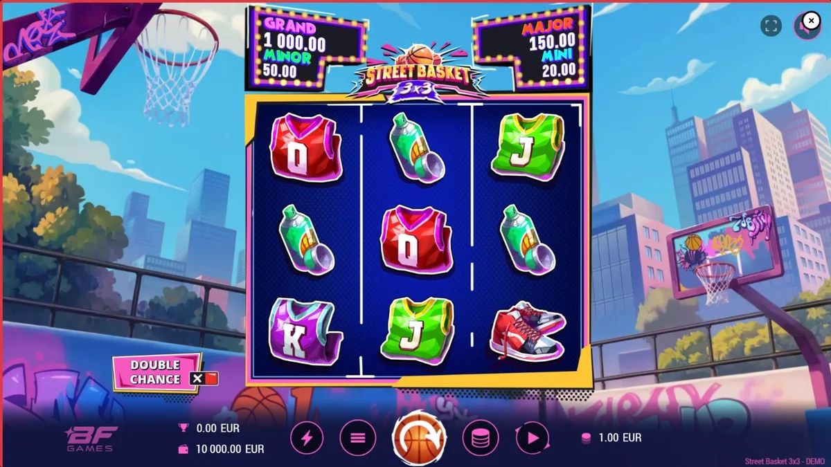 Street Basket 3x3 slot game urban basketball court theme